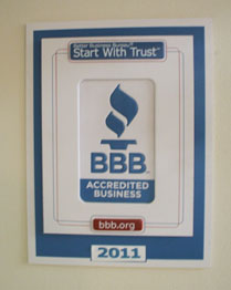 Image of Disilvestros' Better Business Bureau Sign